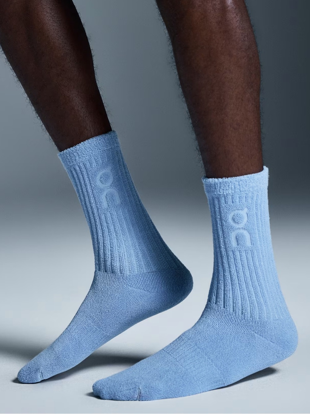 On Running Men's Light Blue Terry Sock High